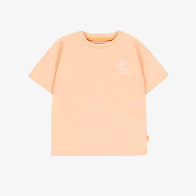 T-shirt à manches courtes pêche avec illustrations, bébé || Peach short-sleeved t-shirt with illustrations, baby