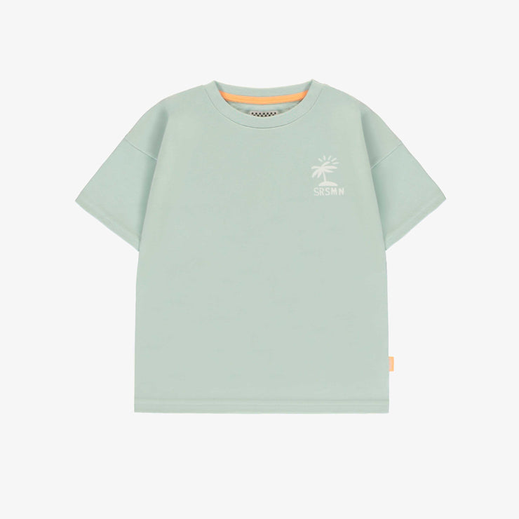 T-shirt à manches courtes vert sauge avec illustrations, bébé || Sage green short-sleeved t-shirt with illustrations, baby