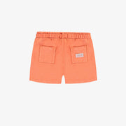 Short coupe décontractée orange en coton français, bébé || Orange relaxed-fit shorts in french cotton, baby