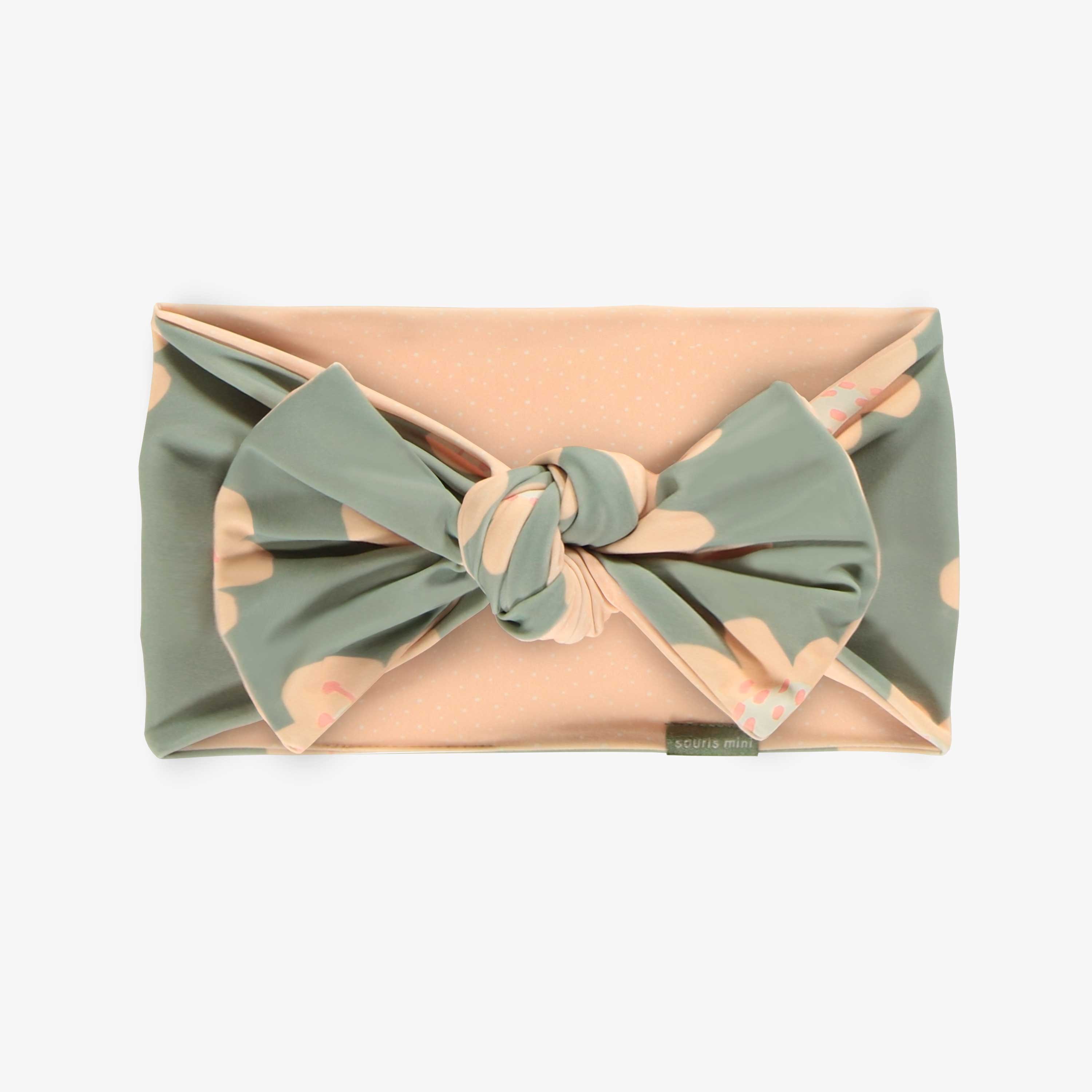 Bandeau de bain réversible pêche et fleuri, enfant