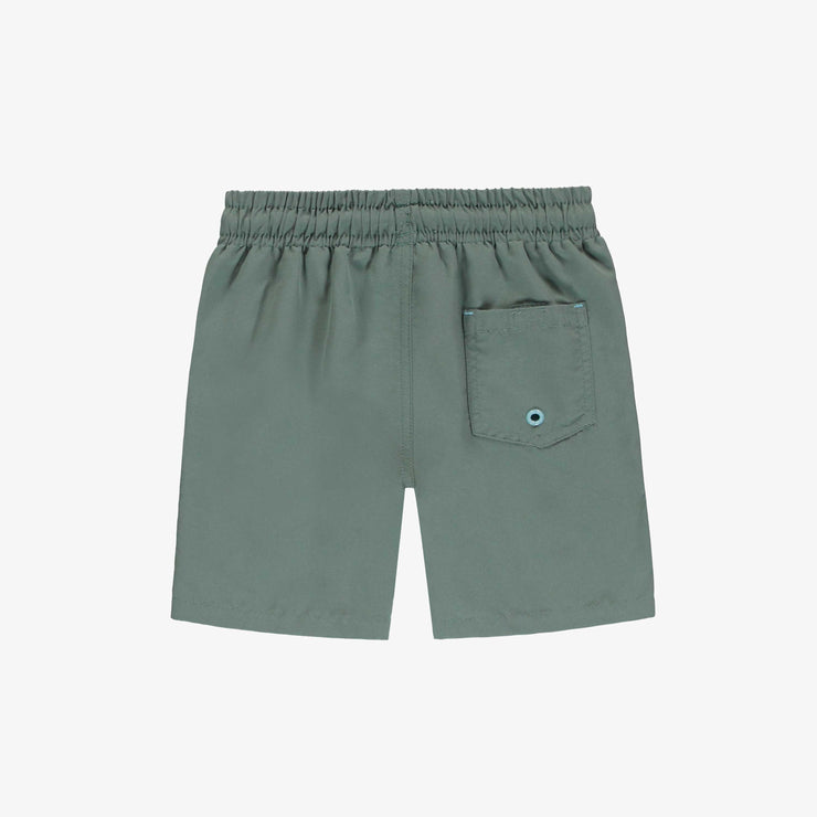 Short de bain sarcelle avec poches en polyester, enfant || Teal swim short with pockets in polyester, child