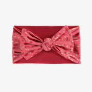 Bandeau de bain réversible rose à motif de baies, enfant || Reversible pink headband with berry print, child