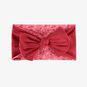 Bandeau de bain réversible rose à motif de baies, enfant || Reversible pink headband with berry print, child