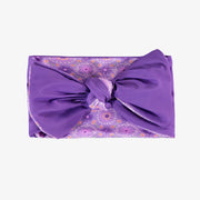 Bandeau de bain réversible mauve à motif floral, enfant || Reversible purple headband with floral print, child