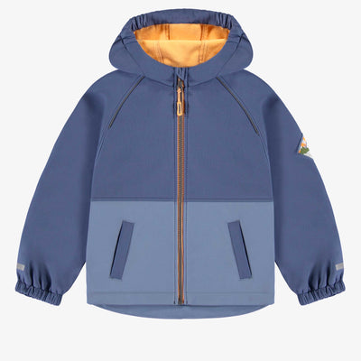 Manteau bleu deux tons à coquille souple, enfant || Two-tone blue coat with soft shell, child