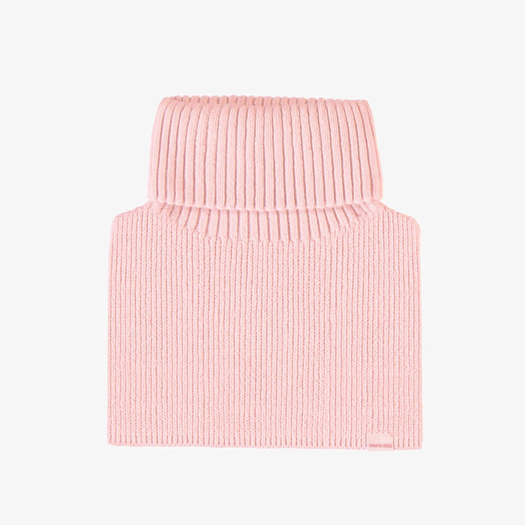 Plastron rose pâle en maille, enfant || Light pink knitted plastron, child
