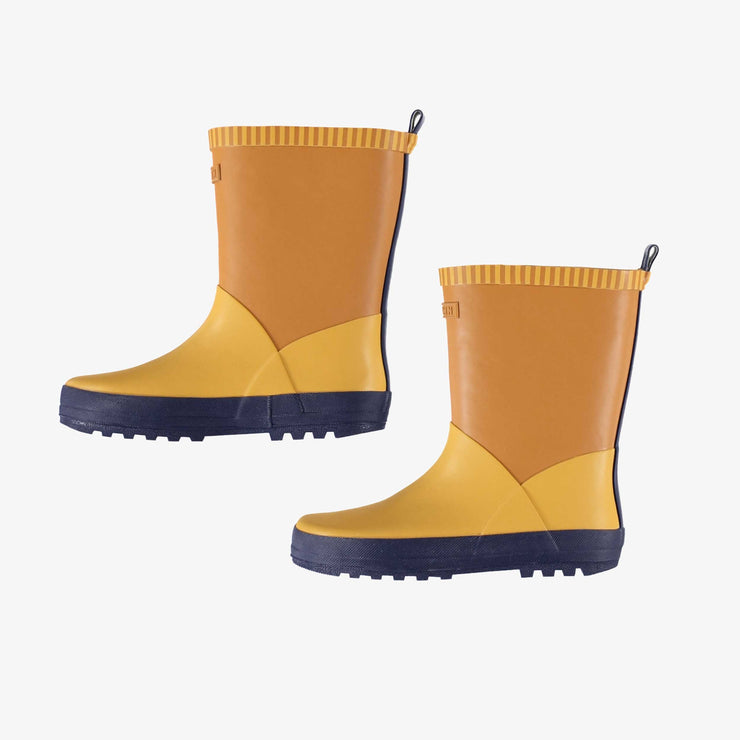 Bottes de pluie imperméables jaunes à bloc de couleur || Color-blocked yellow waterproof rain boots
