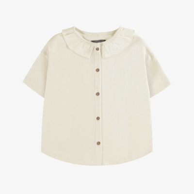 T-shirt crème à manches courtes de coupe décontractée, enfant || Cream short sleeves relaxed fit t-shirt, child