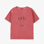 T-shirt à manches courtes rouge en coton, enfant || Red short sleeve cotton T-shirt, child