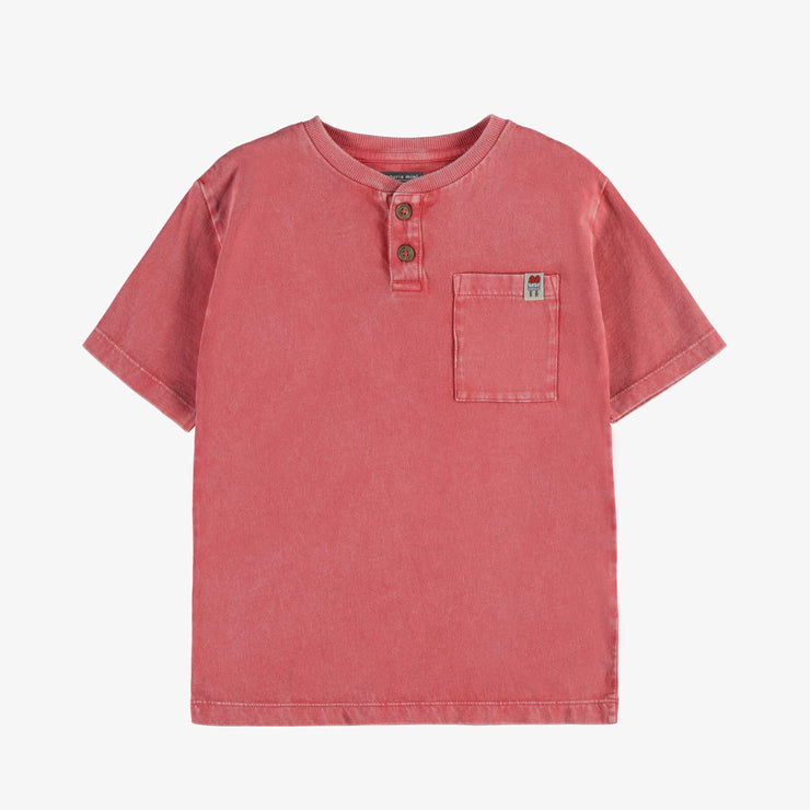 T-shirt à manches courtes rouge en coton, enfant || Red short sleeves t-shirt in cotton, child