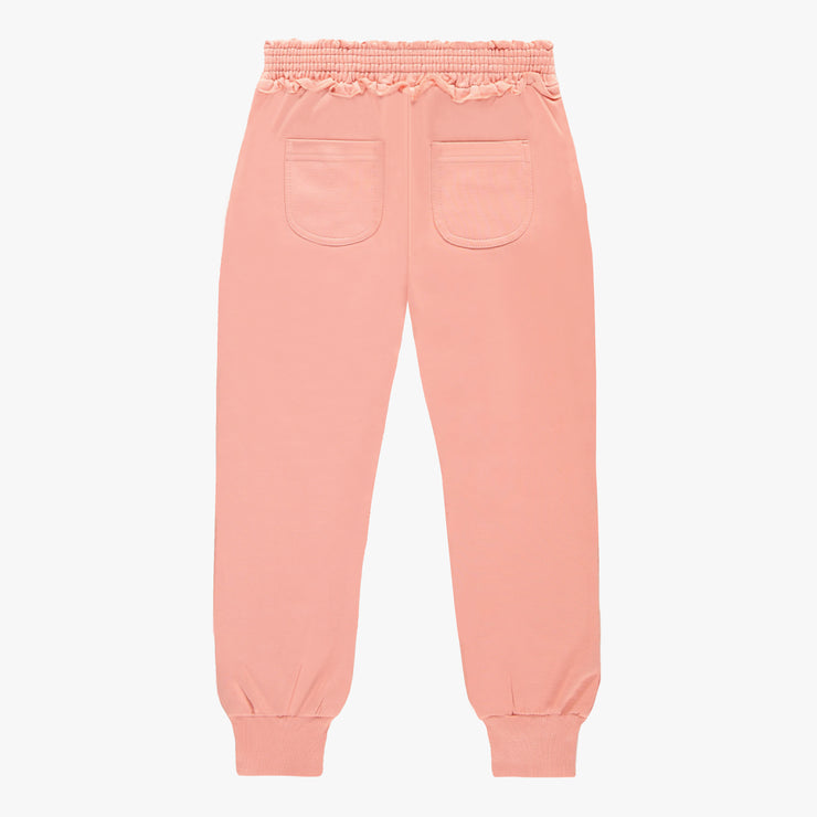 Pantalon coupe décontractée rose en coton français, enfant || Pink relaxed fit pants in french terry, child
