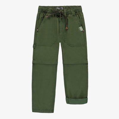 Pantalon kaki de coupe droite style cargo en coton, enfant || Khaki straight fit pants cargo style in cotton, child