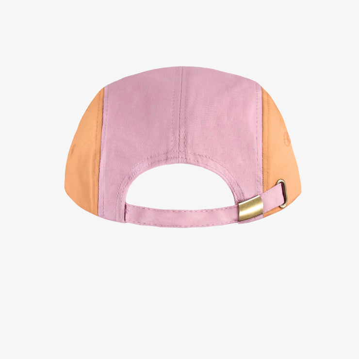 Casquette mauve bloc de couleur à visière plate en lin et coton, enfant || Purple cap with color block and a flat visor in linen and cotton, child