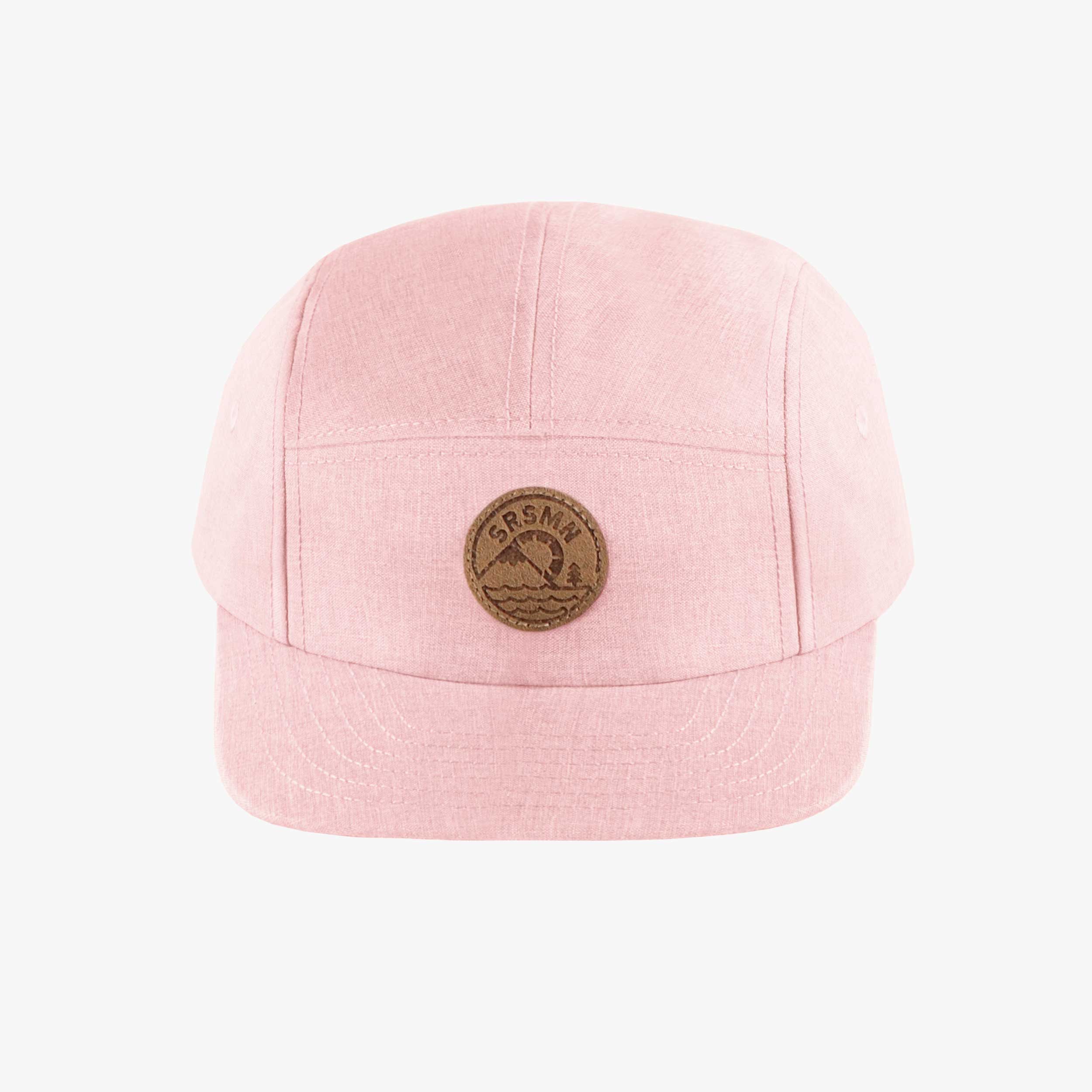 Casquette rose à visière plate en lin et coton, enfant