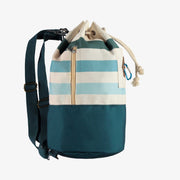 Sac de plage avec rayures en dégradé bleu en toile de coton, enfant || Beach bag with stripes in gradient of blue in cotton canvas, child