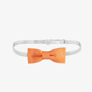 Nœud papillon orange ajustable en lin et coton, enfant || Adjustable orange bow tie in linen and cotton, child