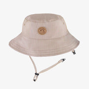 Chapeau de soleil brun et crème avec rayures, enfant || Brown bucket hat with stripes, child
