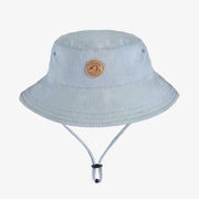 Chapeau de soleil bleu et crème avec rayures, enfant || Blue bucket hat with stripes, child