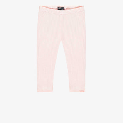 Legging rose pâle longueur ¾ en tricot côtelé, enfant || Light pink ¾ length legging in ribbed knit, child