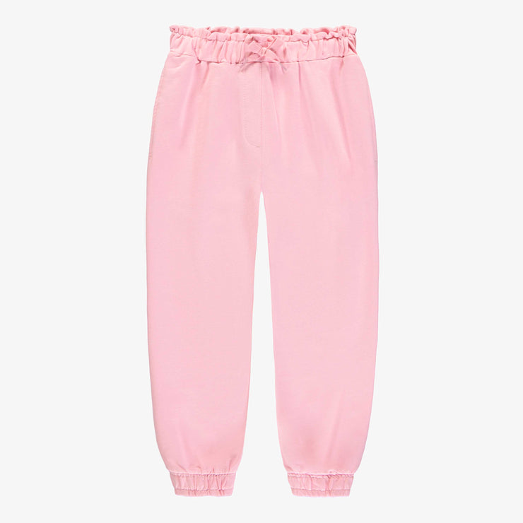 Pantalon décontracté rose en doux coton français, enfant || Pink relaxed pants in soft french cotton, child