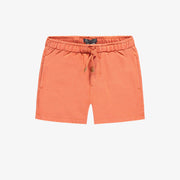 Short coupe décontractée orange en coton français, enfant || Orange relaxed-fit shorts in french cotton, child