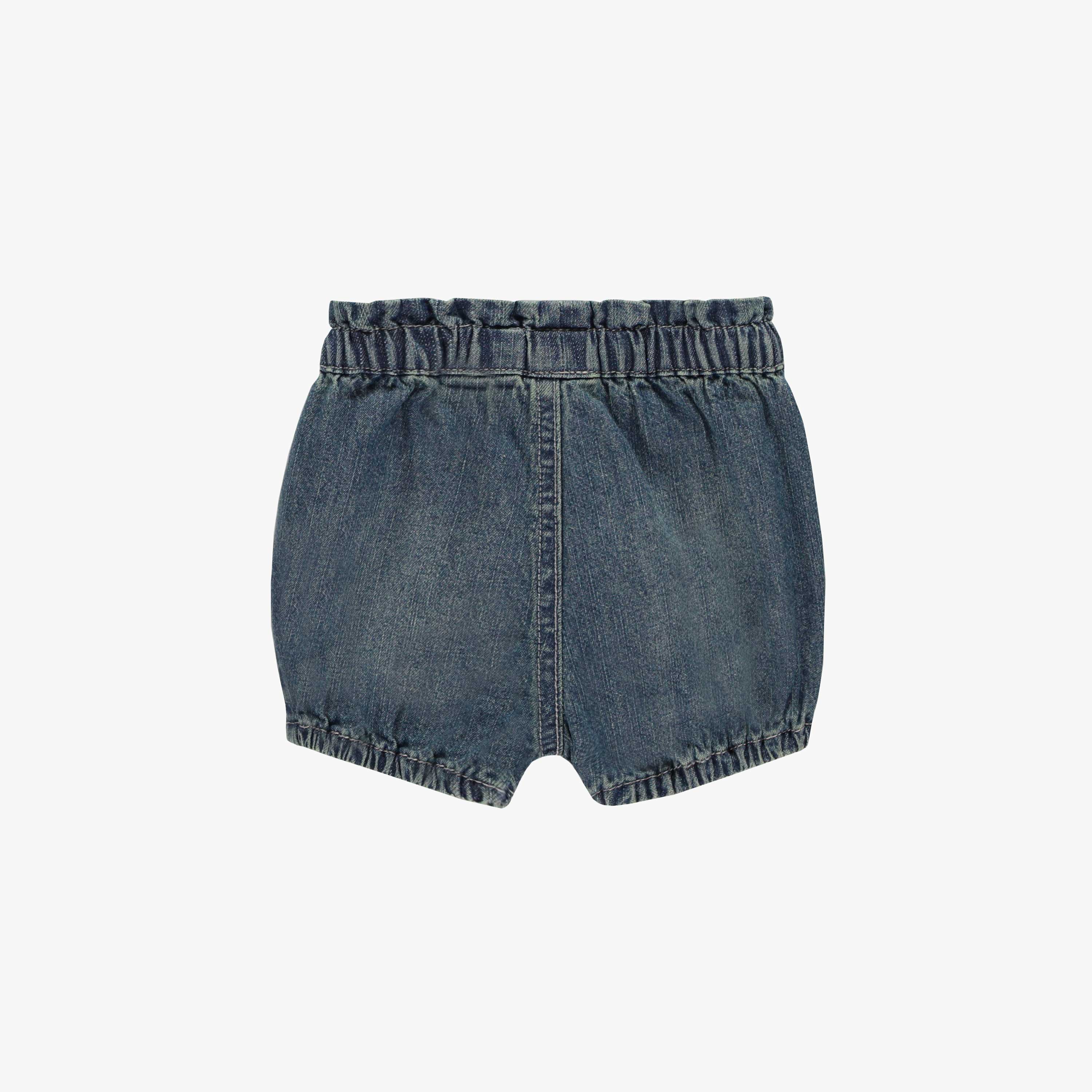 Loose fit medium blue light denim shorts, newborn