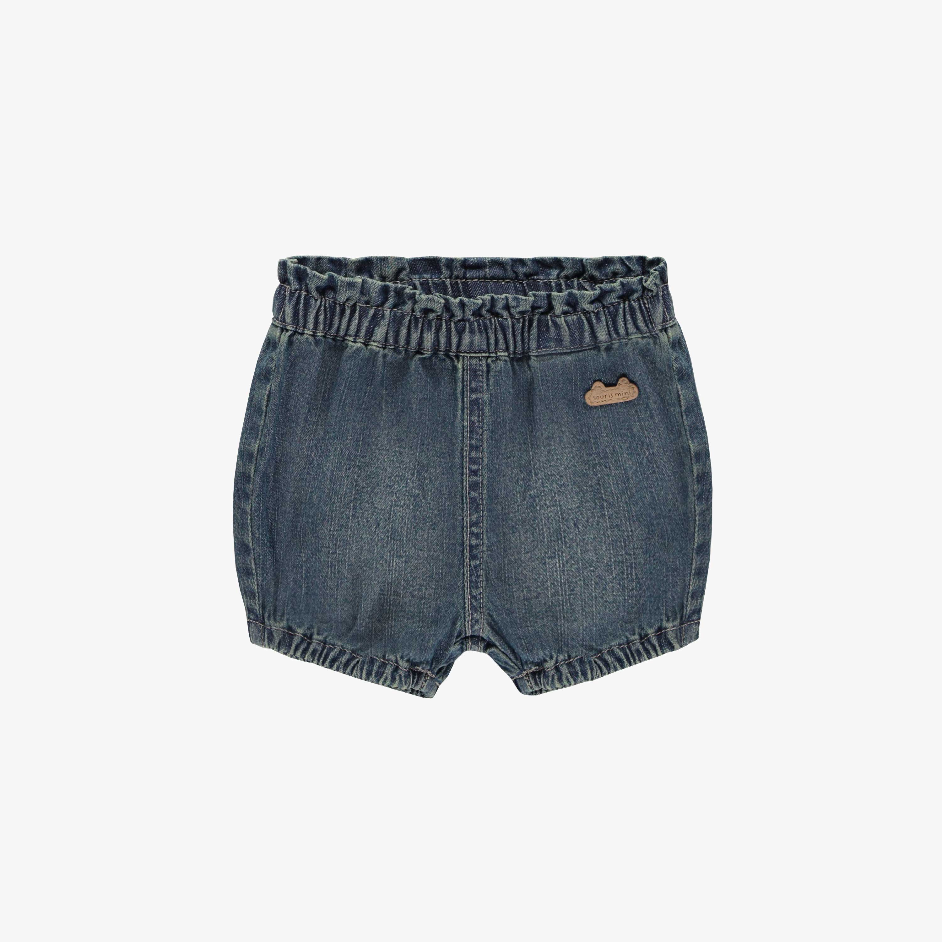 Loose fit medium blue light denim shorts, newborn