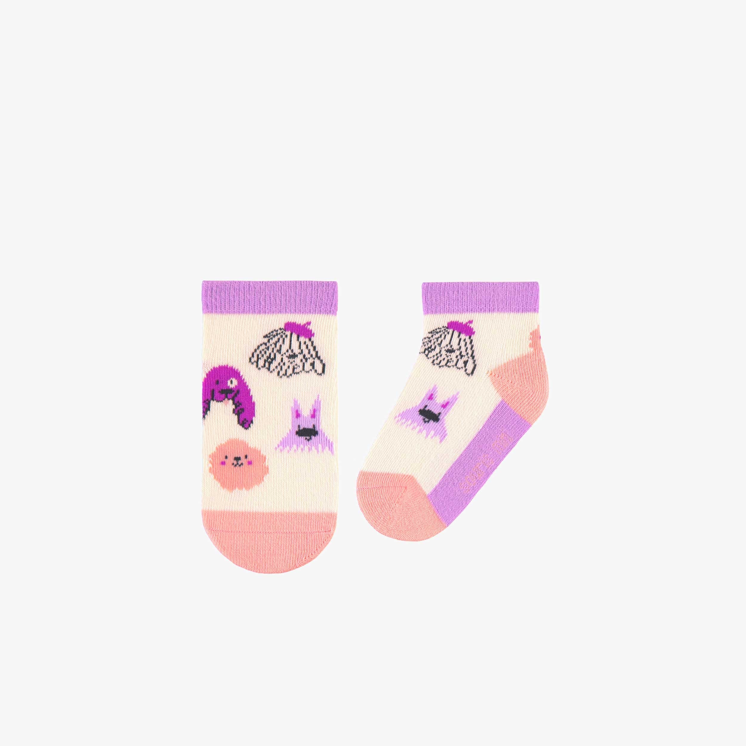 Chaussettes courtes crème à motifs, bébé