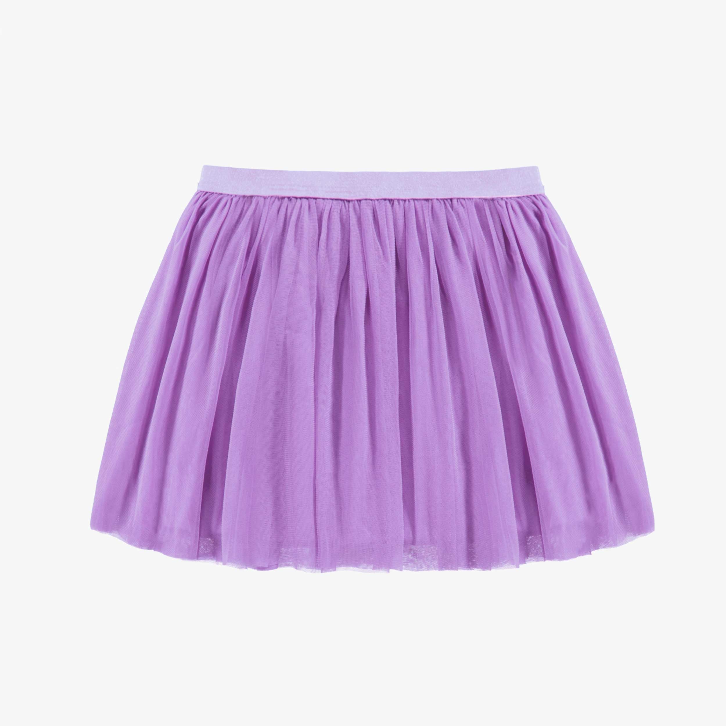 Jupe mauve en tulle souple et jersey, enfant