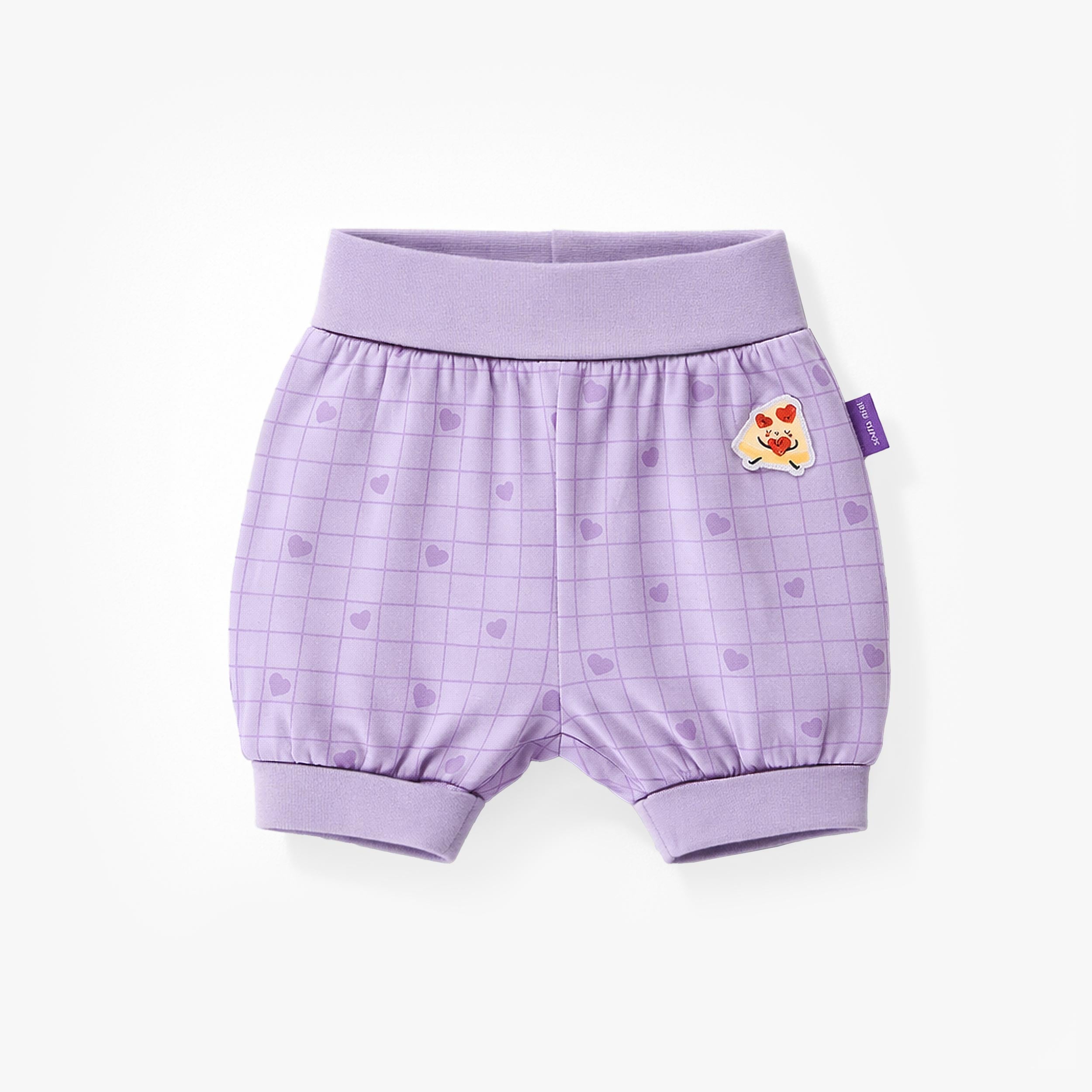 Short évolutif mauve avec cœurs et pizza, bébé - Souris Mini
