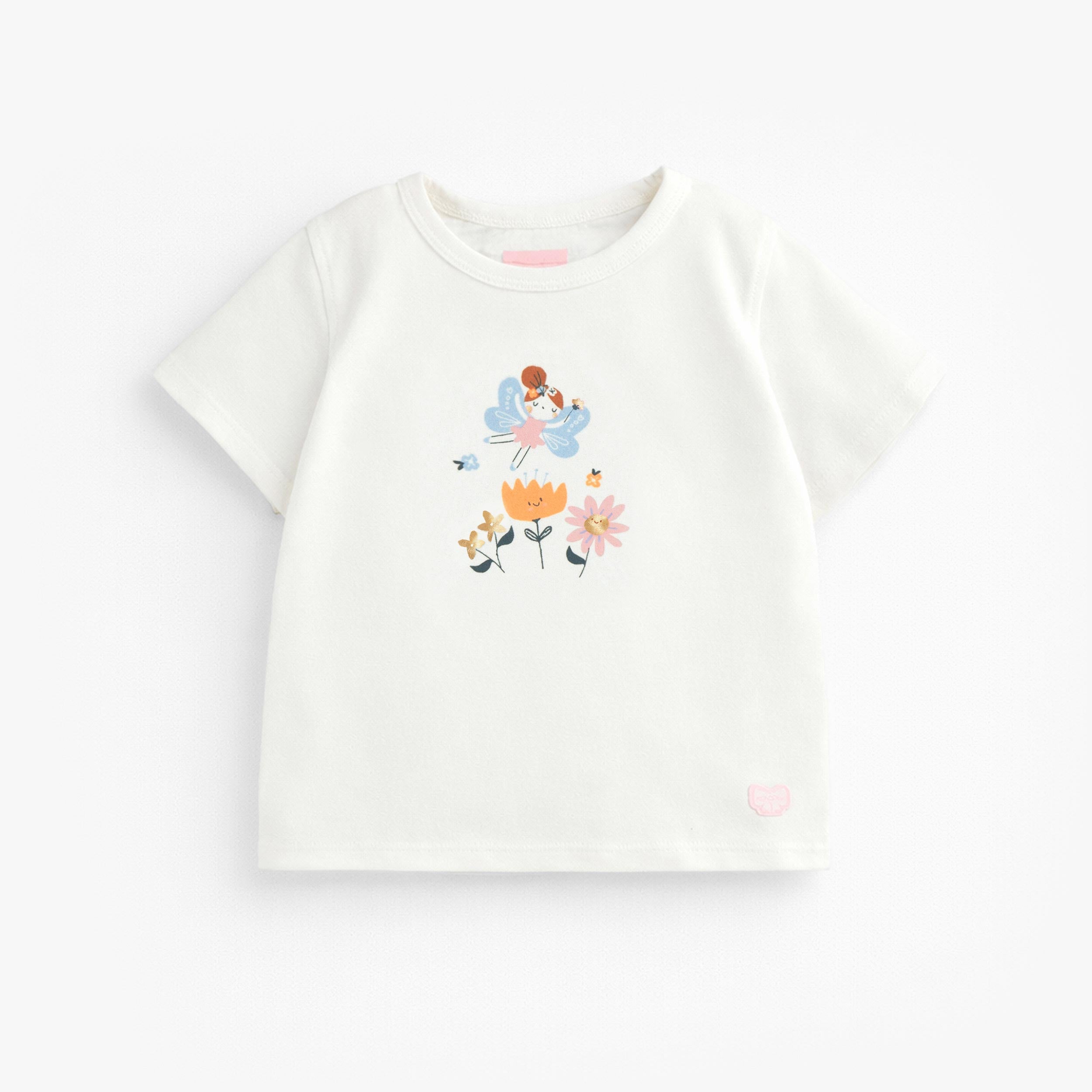 T-shirt blanc avec illustration, bébé - Souris Mini