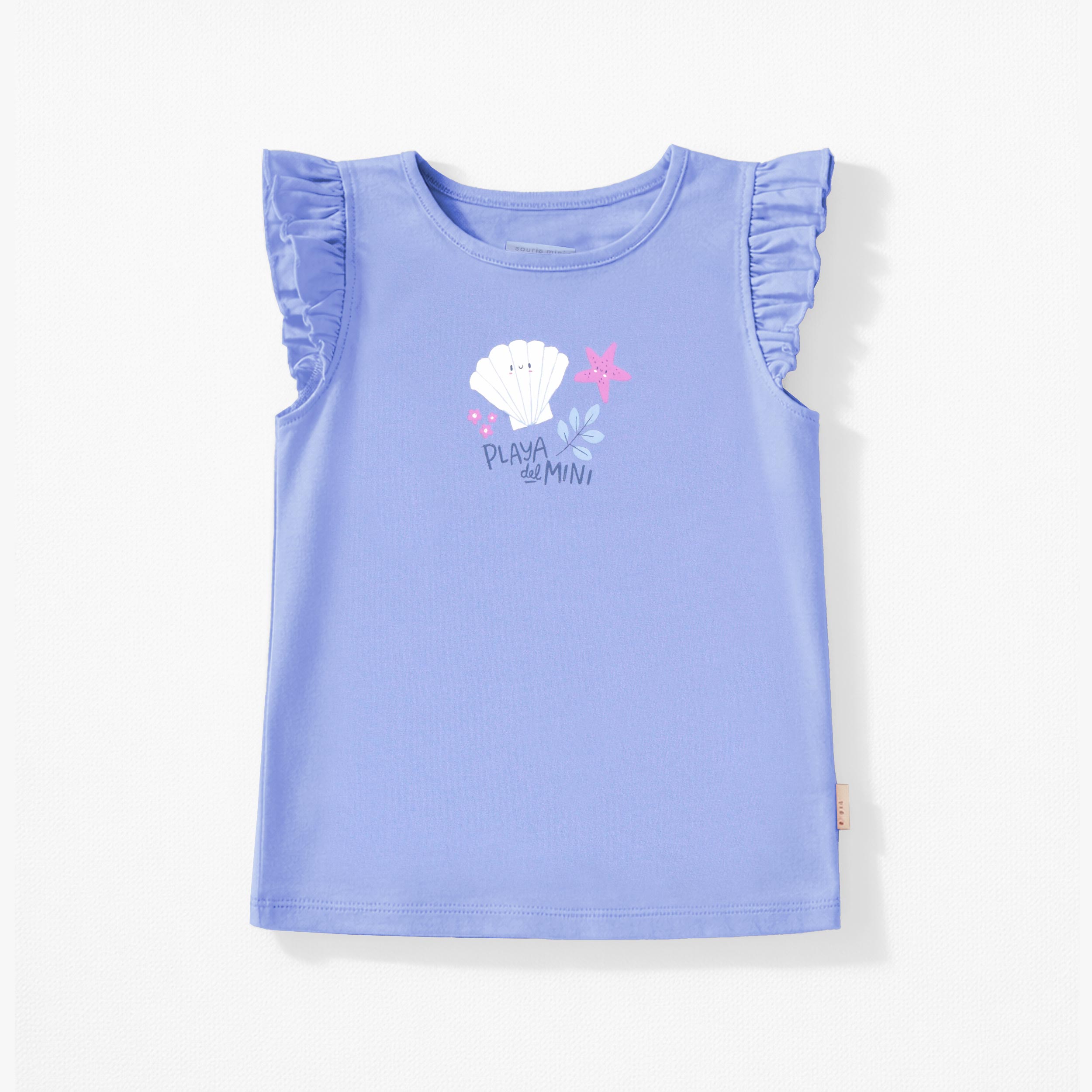 T-shirt bleu avec illustration, enfant - Souris Mini