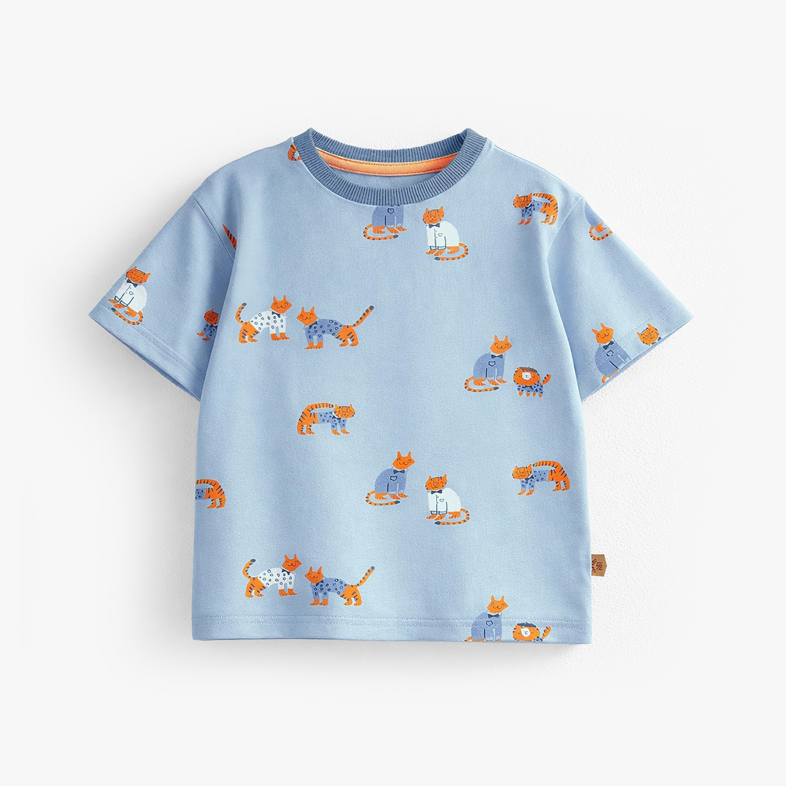 T-shirt bleu à motifs de tigres, bébé - Souris Mini