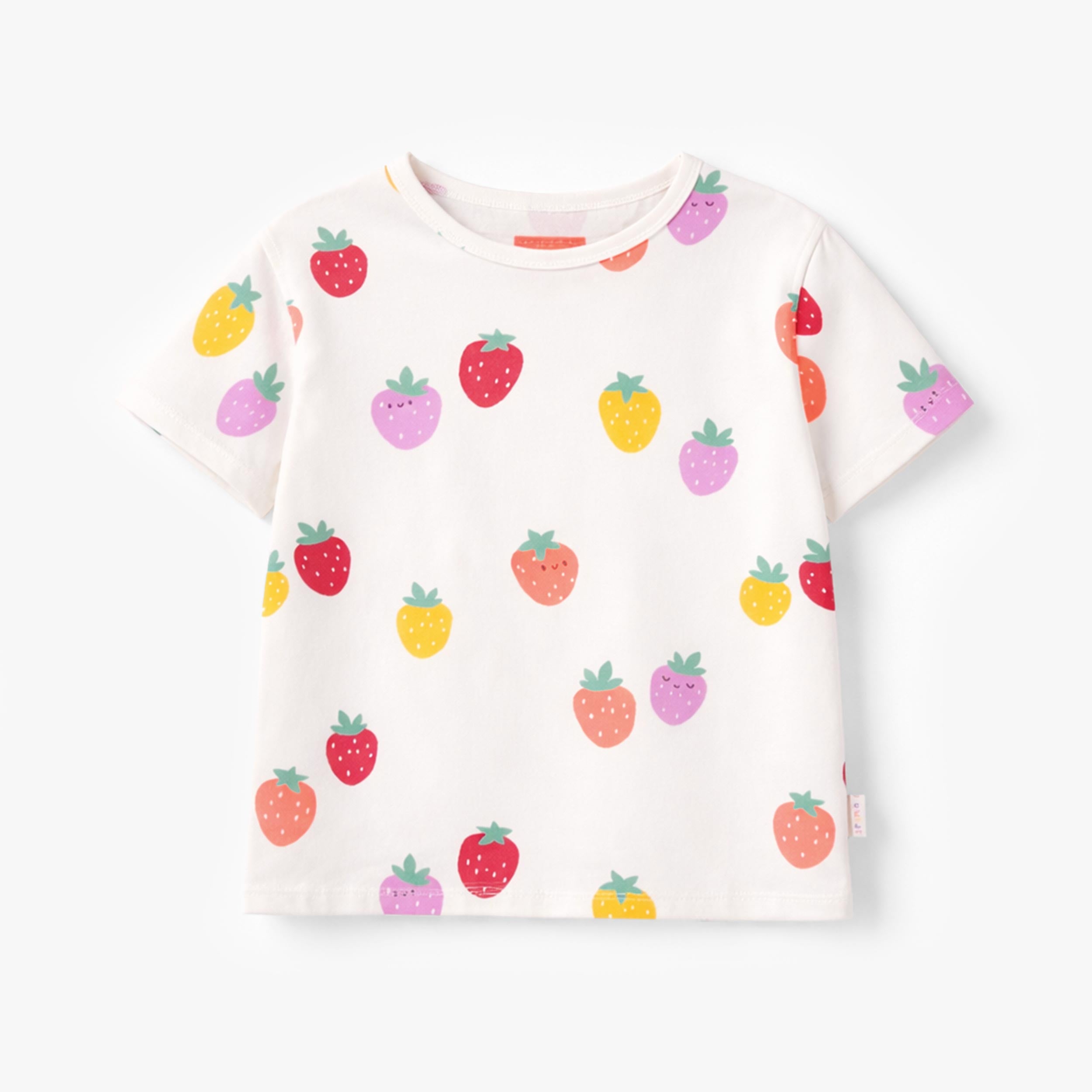 T-shirt crème à motifs de fraises, enfant - Souris Mini