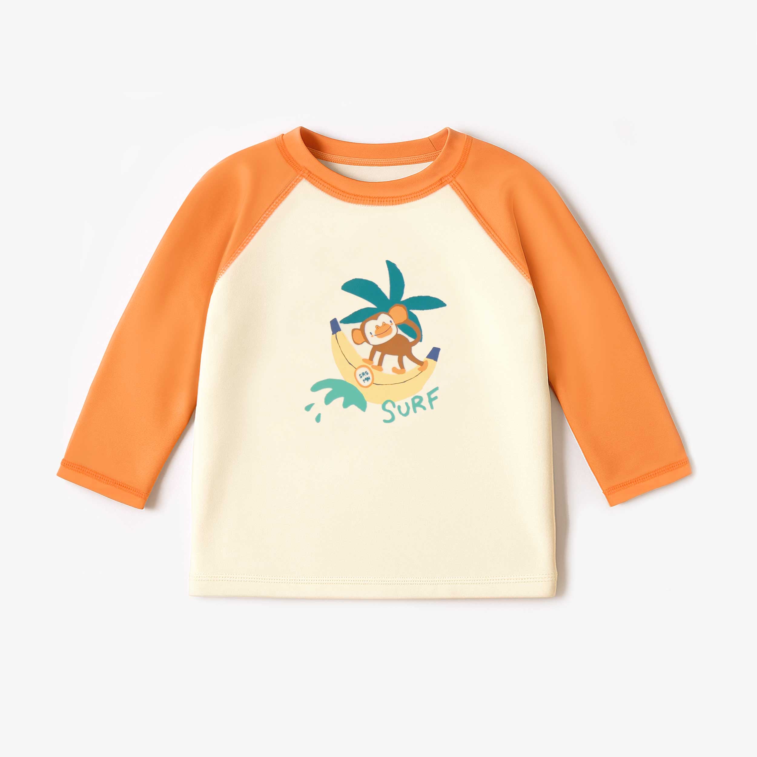 T-shirt de bain crème et orange avec illustration, bébé - Souris Mini