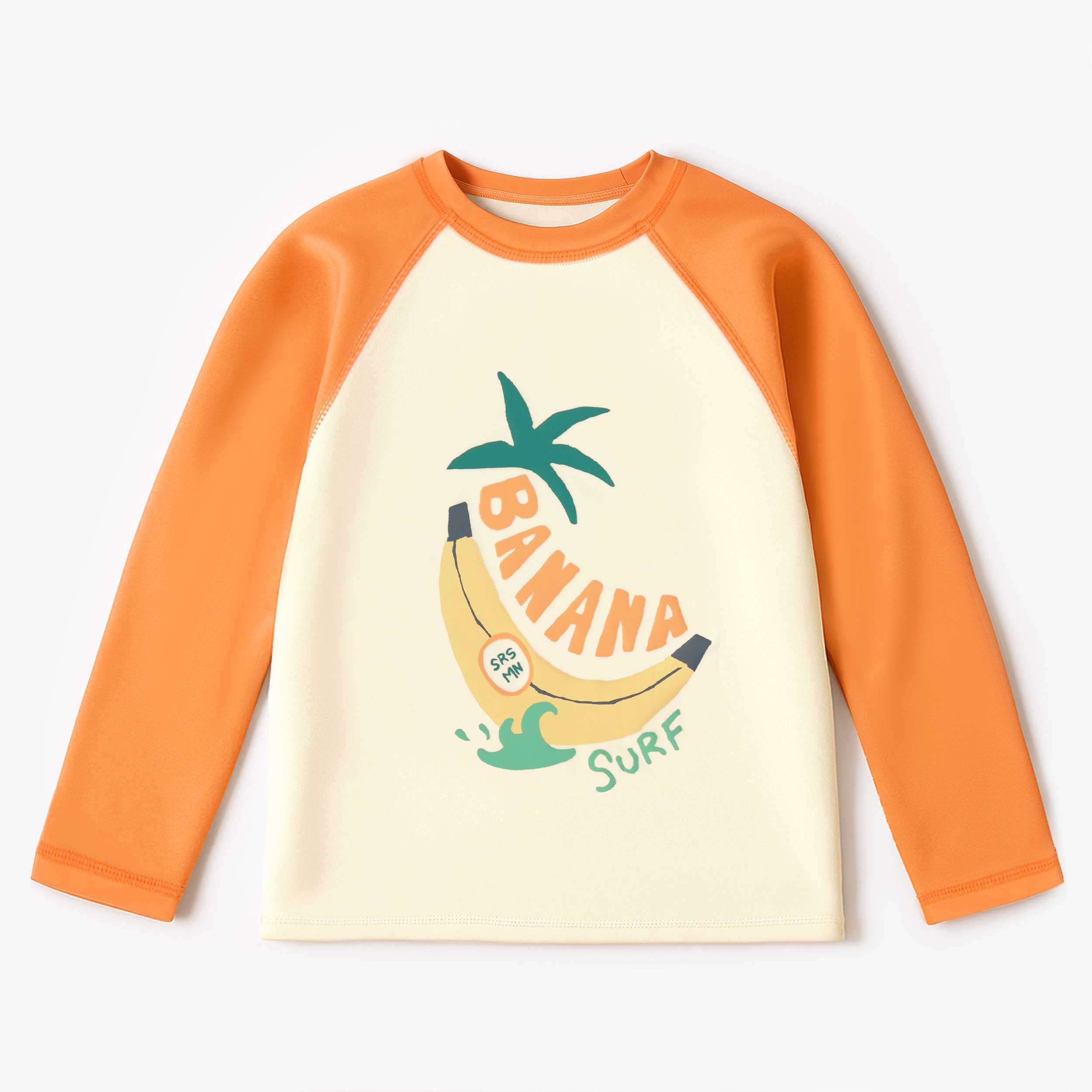 T-shirt de bain crème et orange avec illustration, enfant - Souris Mini