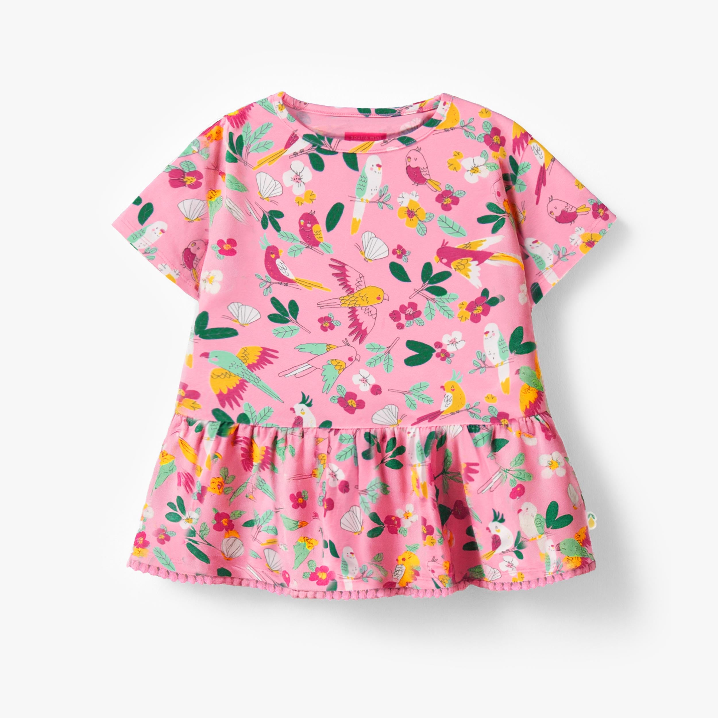 T-shirt rose à motifs tropicaux, enfant - Souris Mini