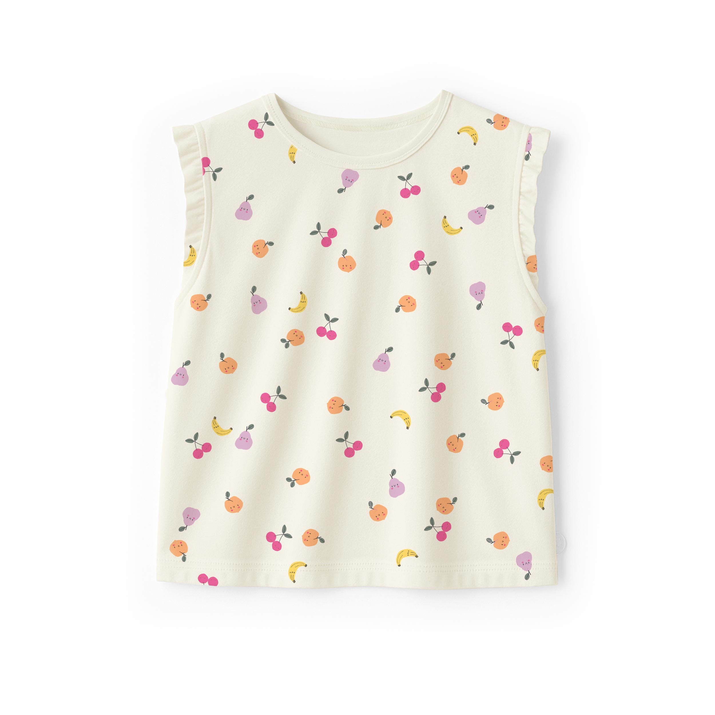 T-shirt sans manches crème à motifs de fruits, enfant - Souris Mini