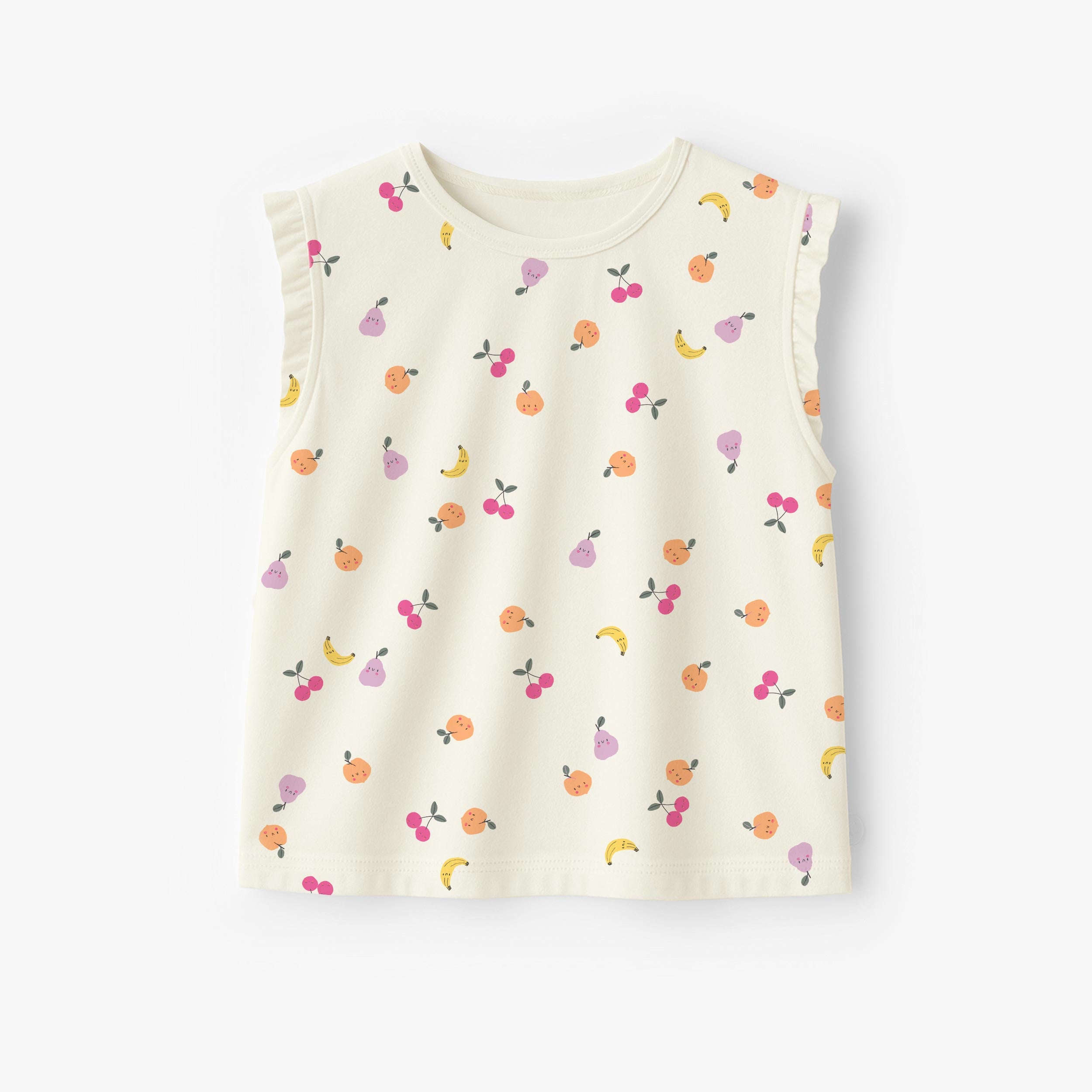 T-shirt sans manches crème à motifs de fruits, enfant - Souris Mini