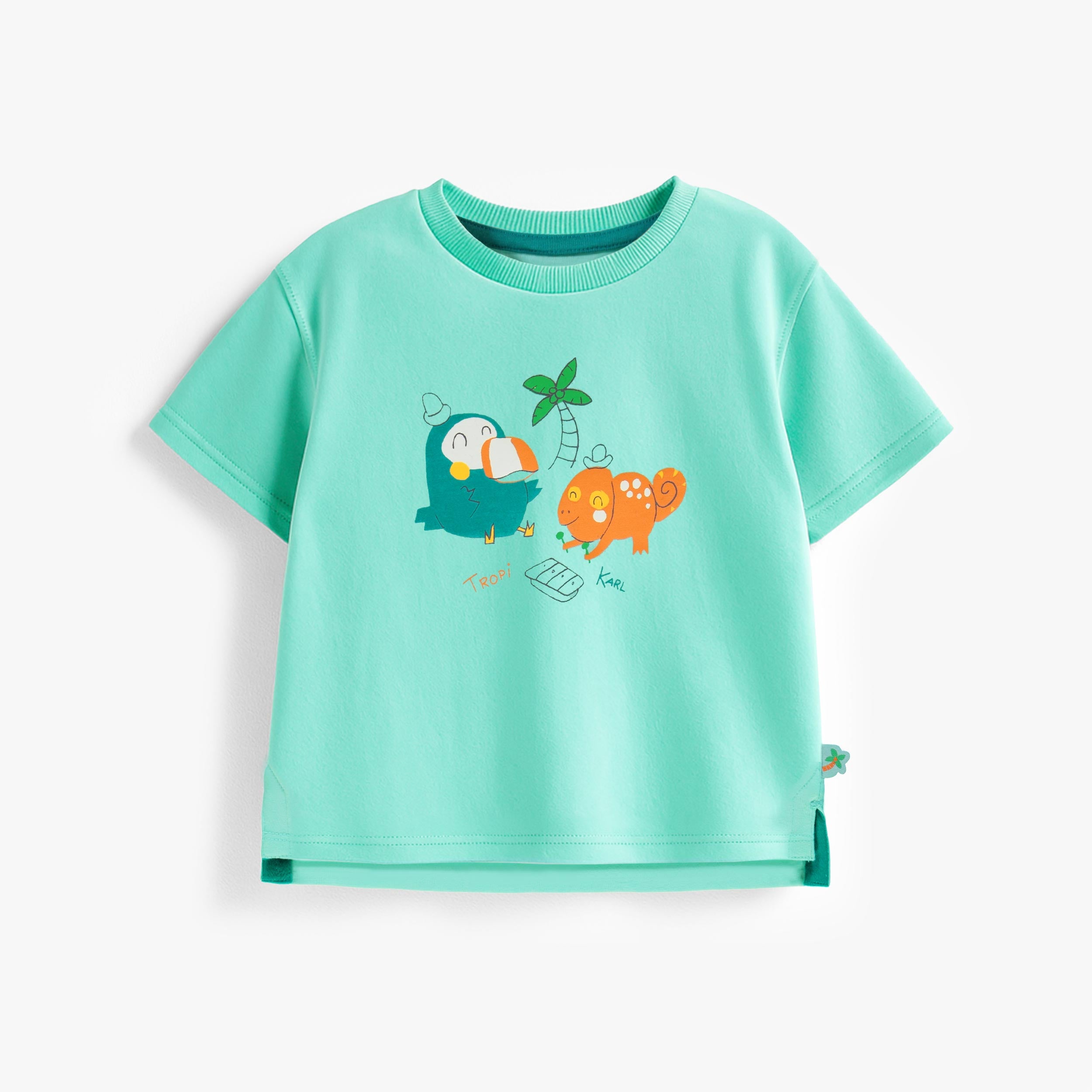 T-shirt turquoise avec illustration, bébé - Souris Mini