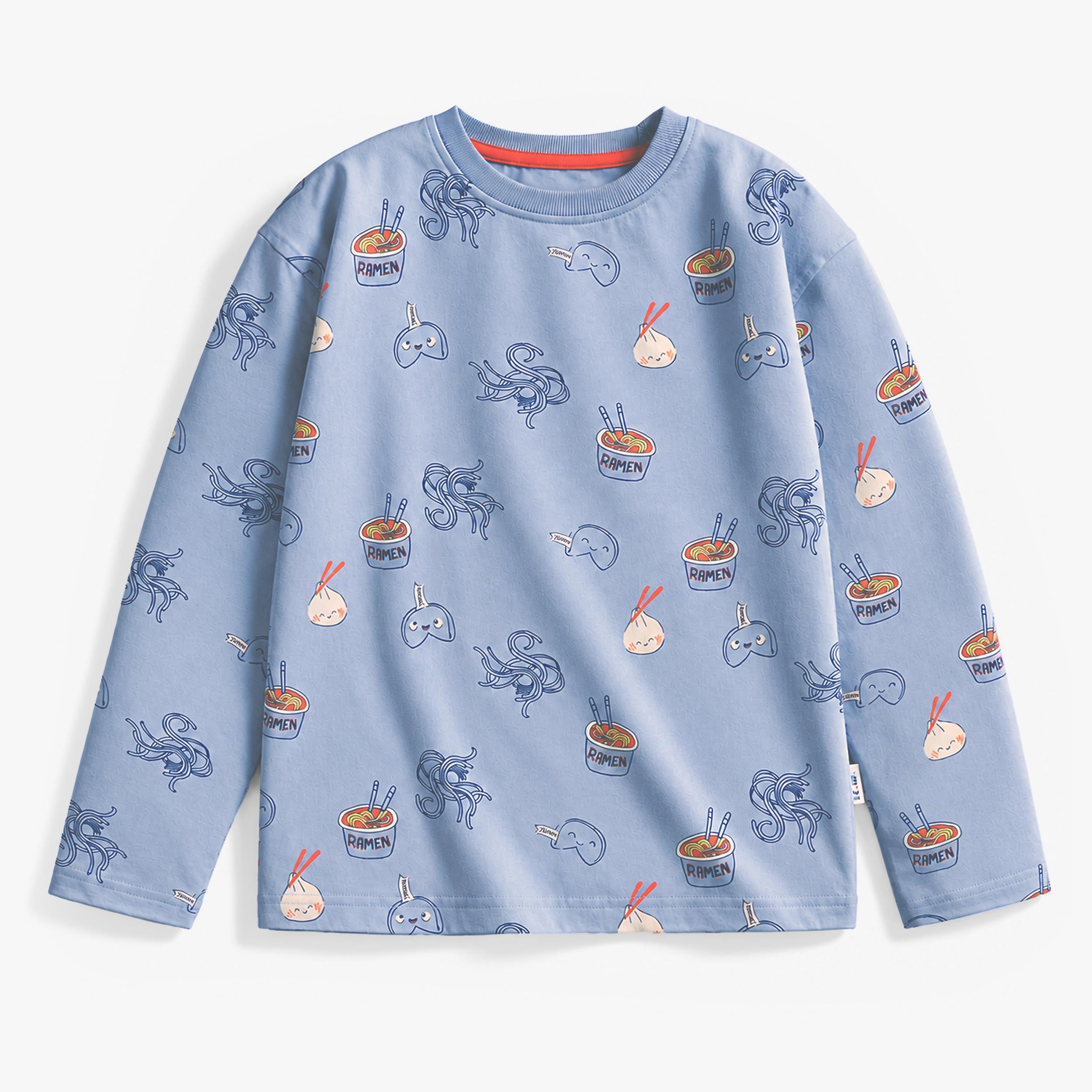T-shirt bleu à imprimé de ramen, enfant garçon - Souris Mini