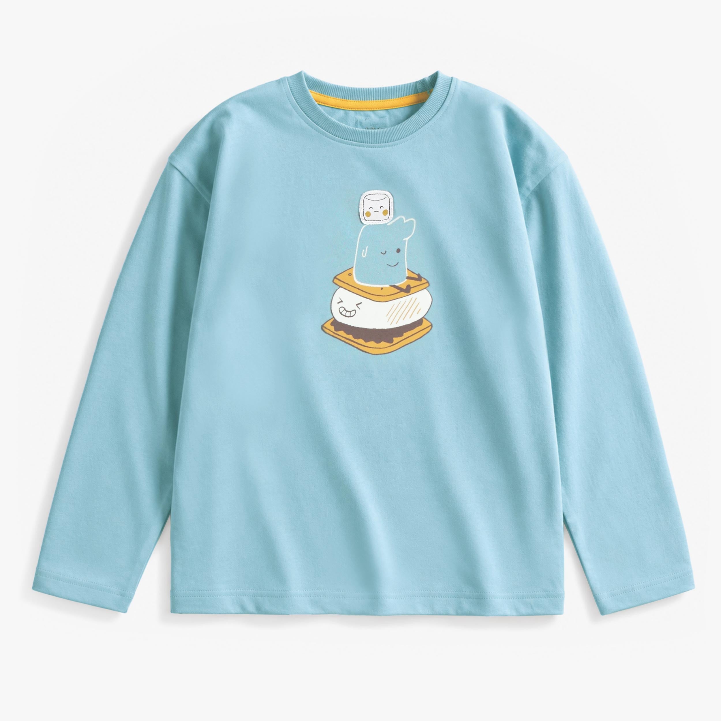 T-shirt bleu pâle avec illustration de s’more, enfant garçon - enfant