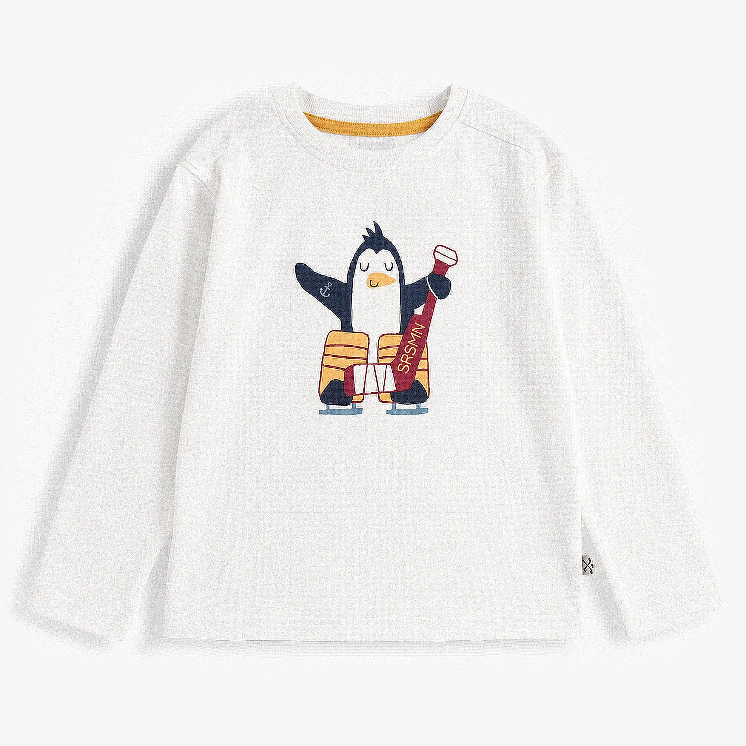 T-shirt crème avec illustration de hockey, enfant - Souris Mini