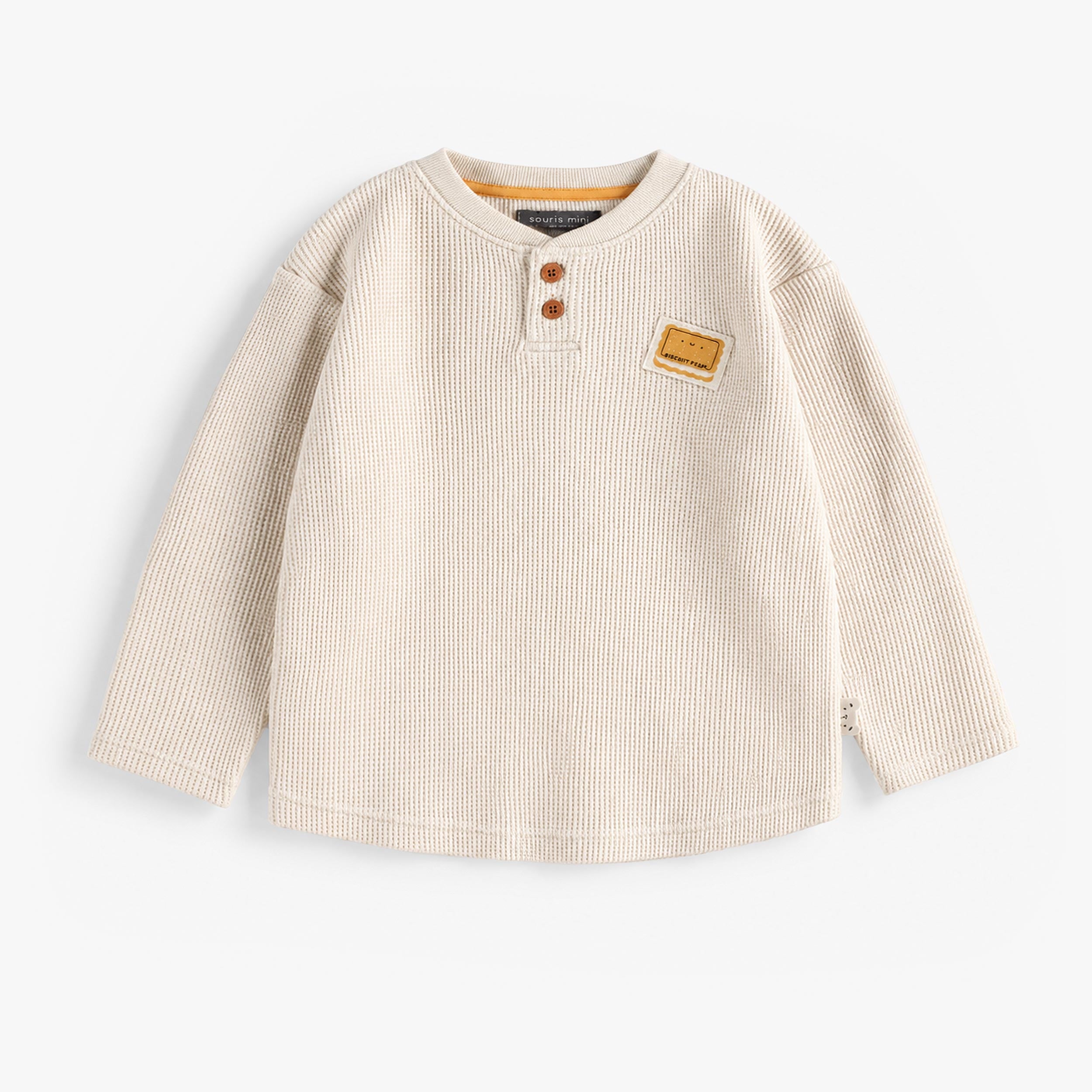T-shirt crème en mini gaufré, bébé - Souris Mini