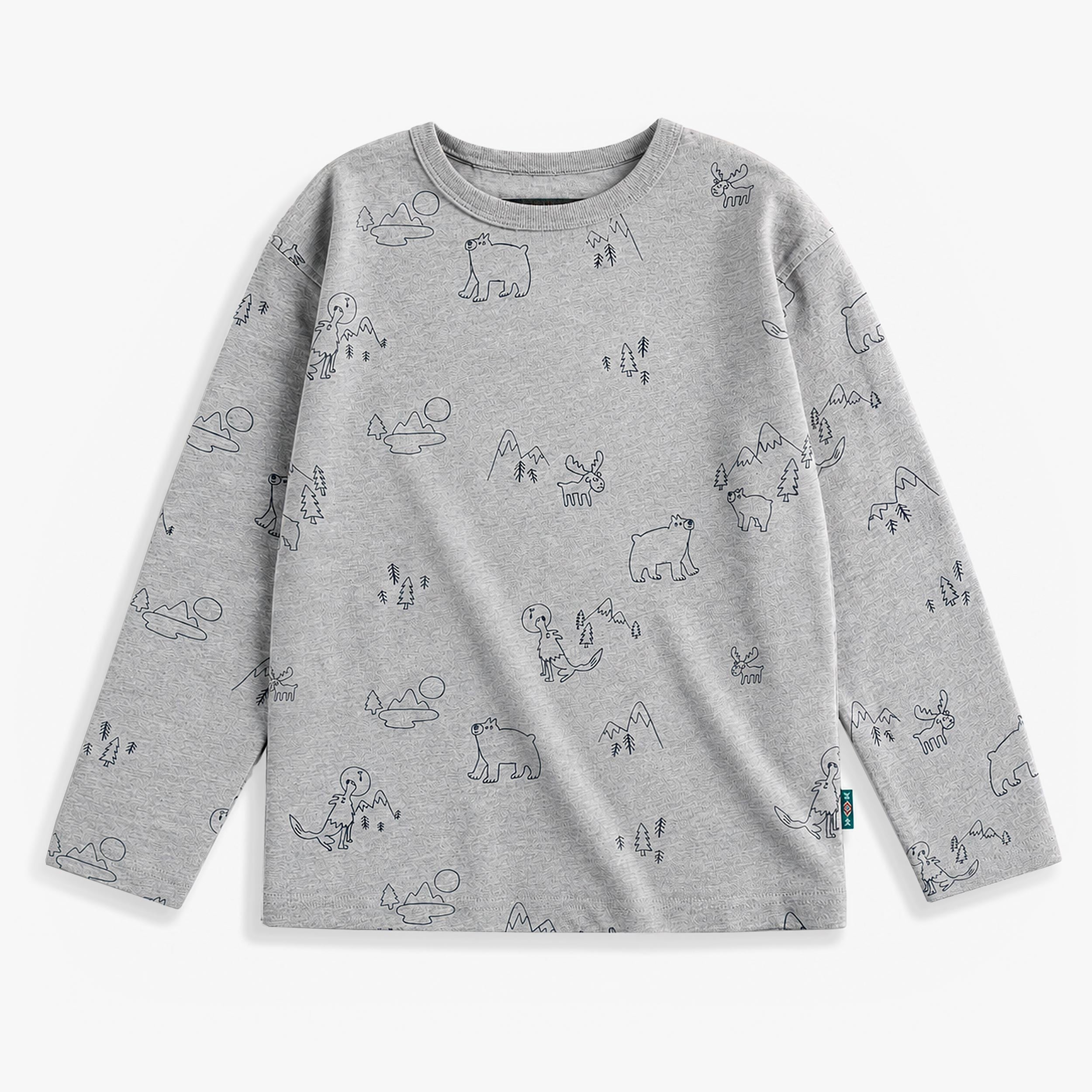 T-shirt gris à imprimé, enfant - Souris Mini