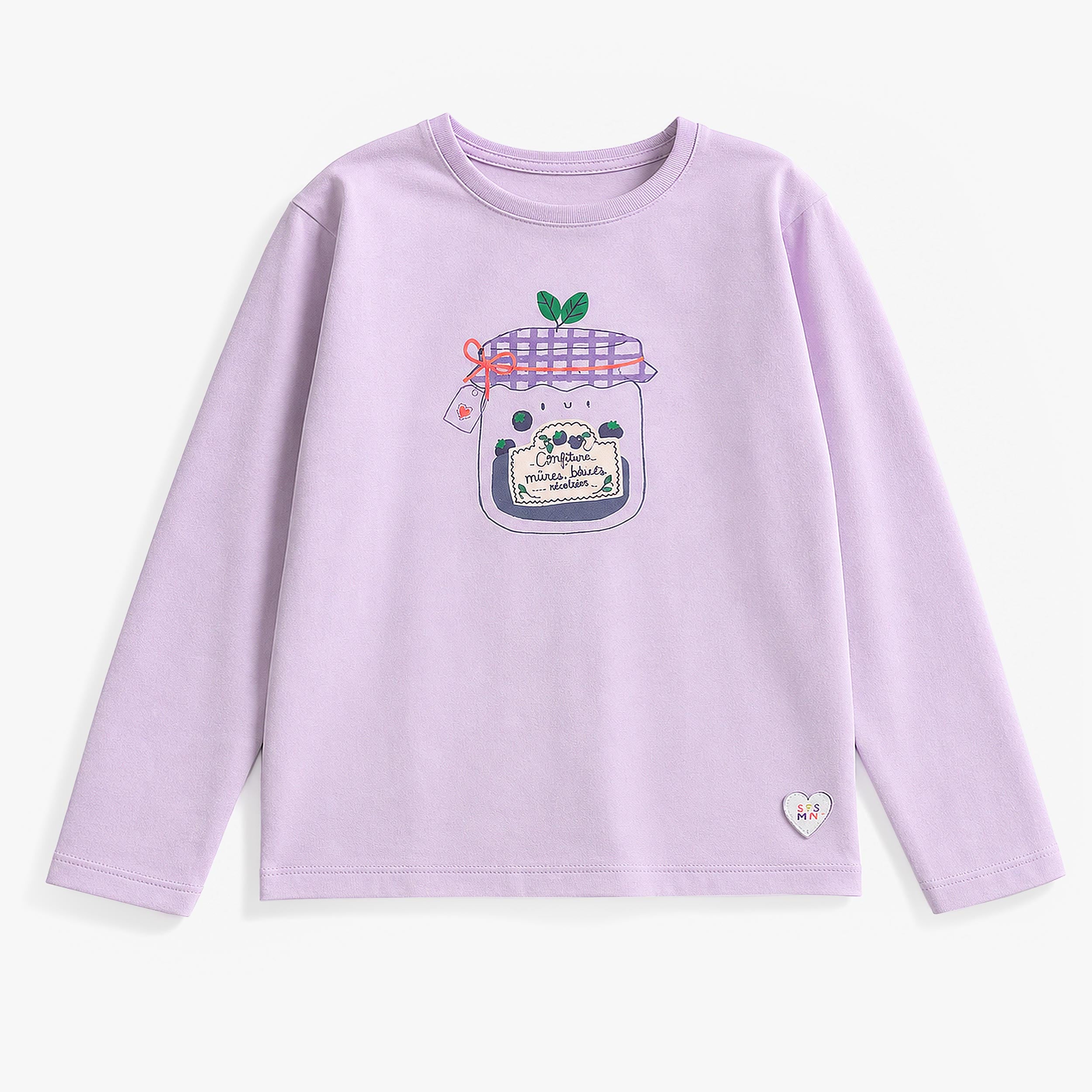 T-shirt mauve avec illustration, enfant fille - Souris Mini