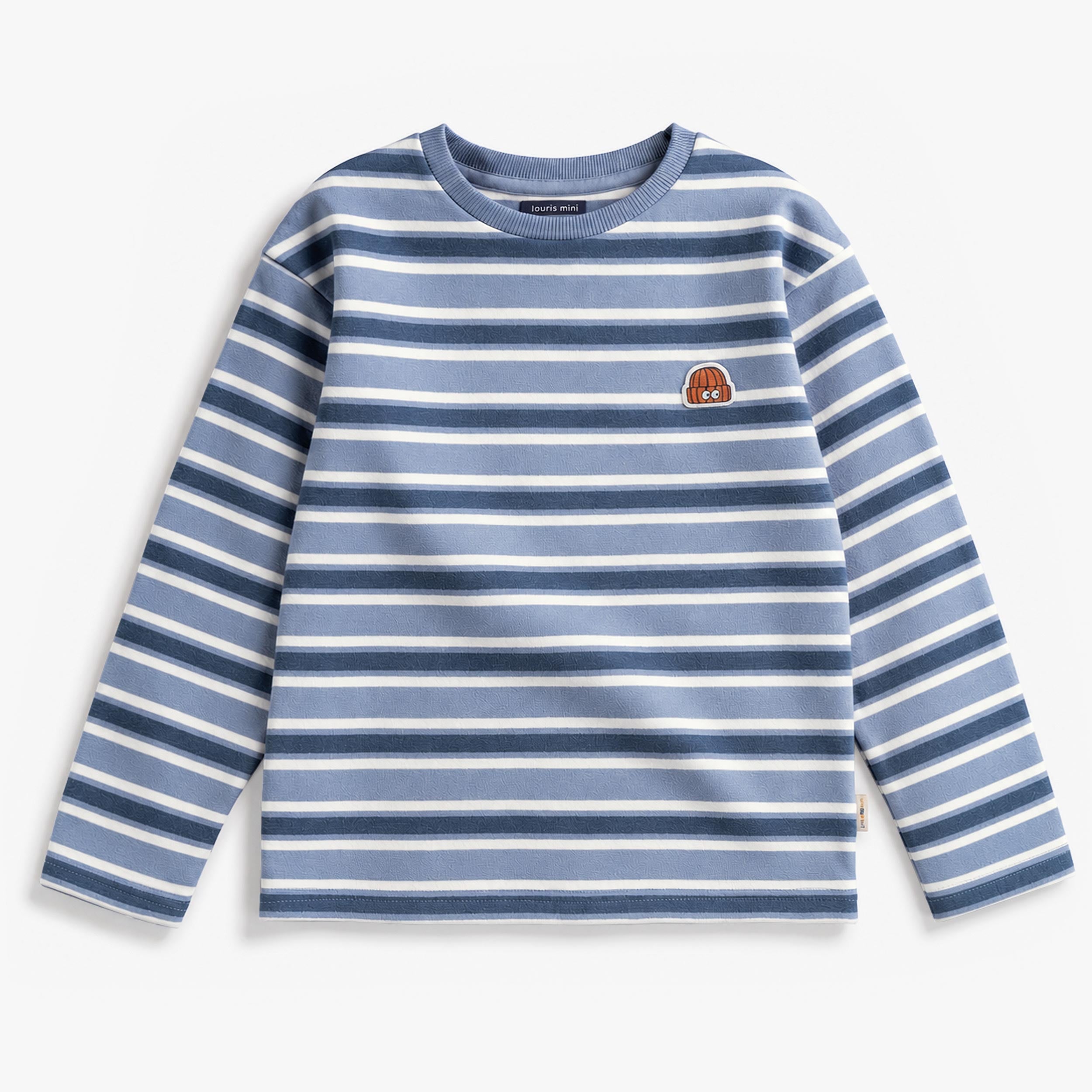 T-shirt rayé bleu et crème, enfant - Souris Mini