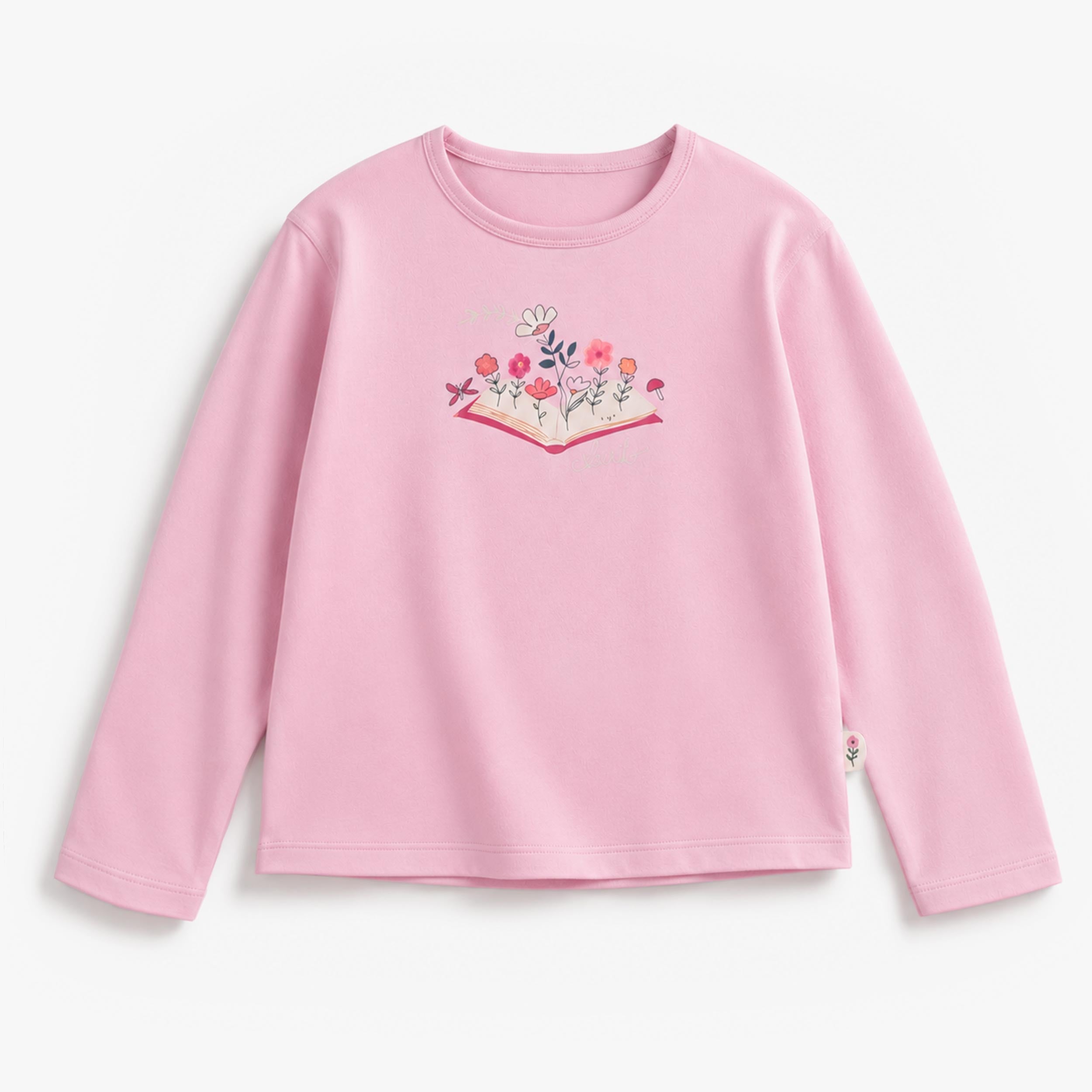 T-shirt rose avec illustration florale, enfant - Souris Mini