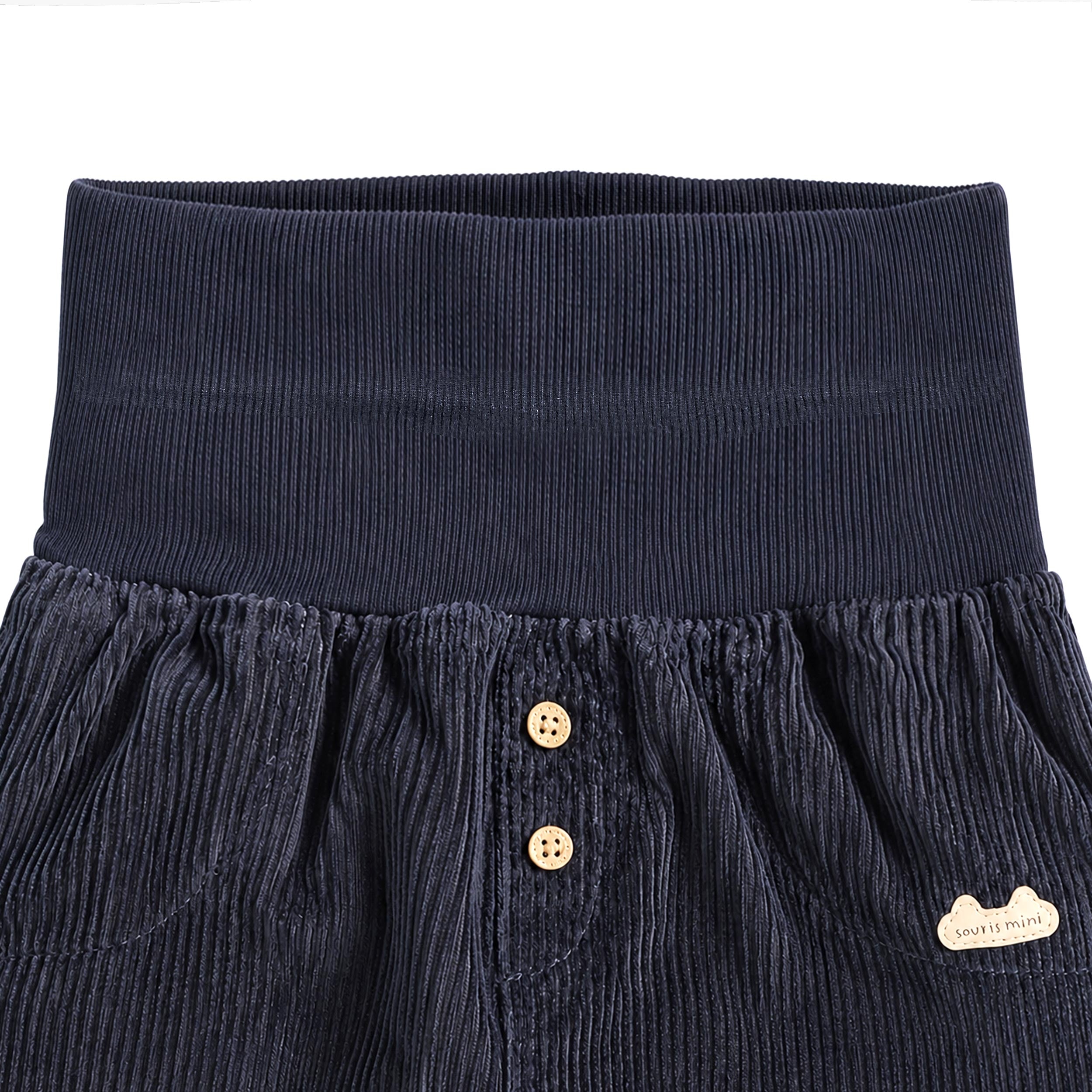 Taille du pantalon bleu foncé en velours côtelé, naissance - Souris Mini