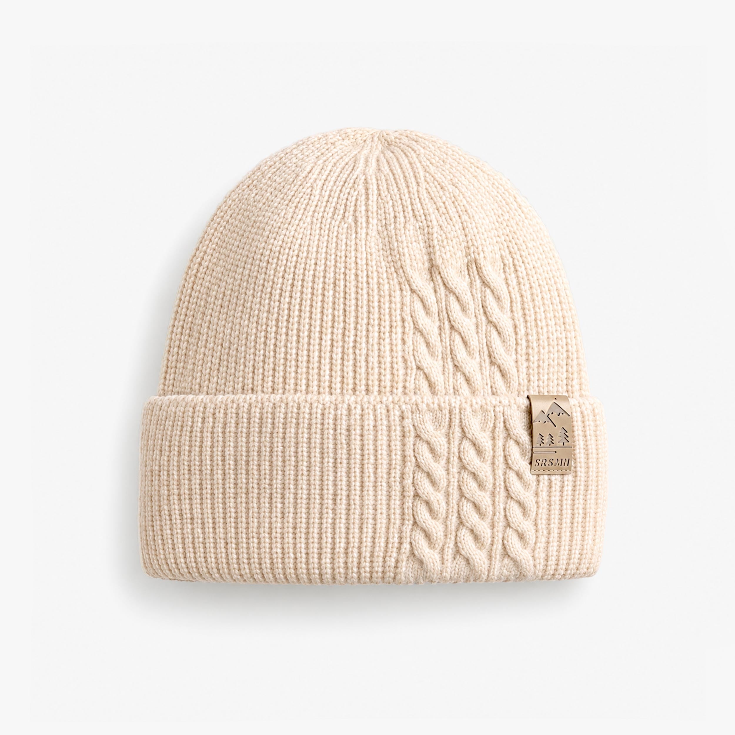 Tuque crème en tricot torsadé, enfant fille - Souris Mini